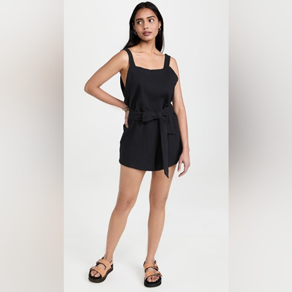 NWT Madewell Lightestspun tie-waist cover-up romper - Picture 4 of 13